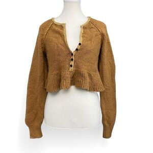 Women's Brown Button-Up Sweater